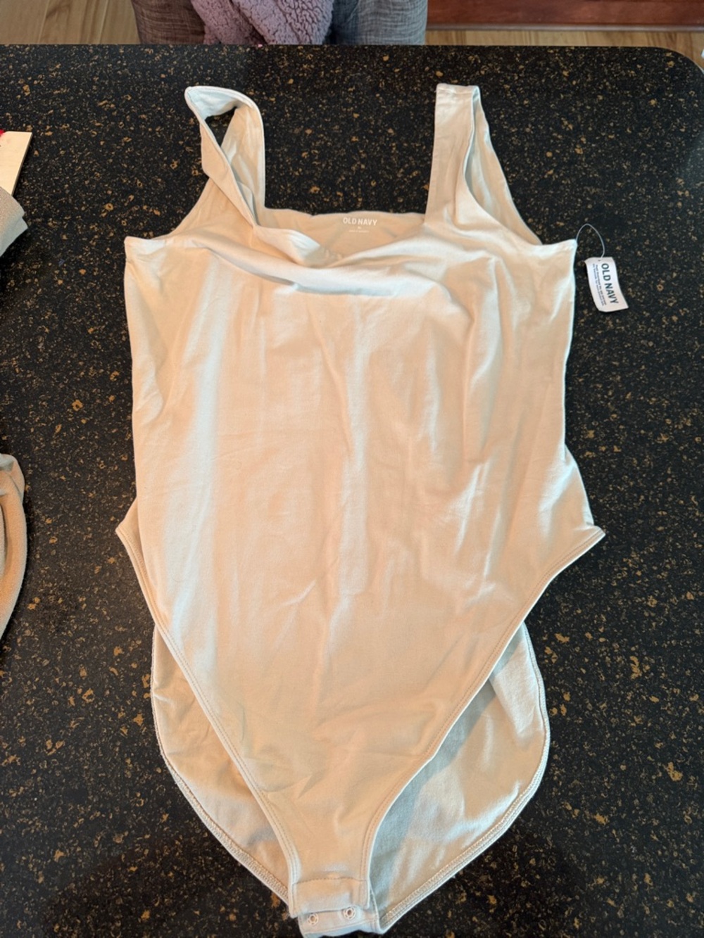 Old Navy Neutral Beige Square Neck Bodysuit